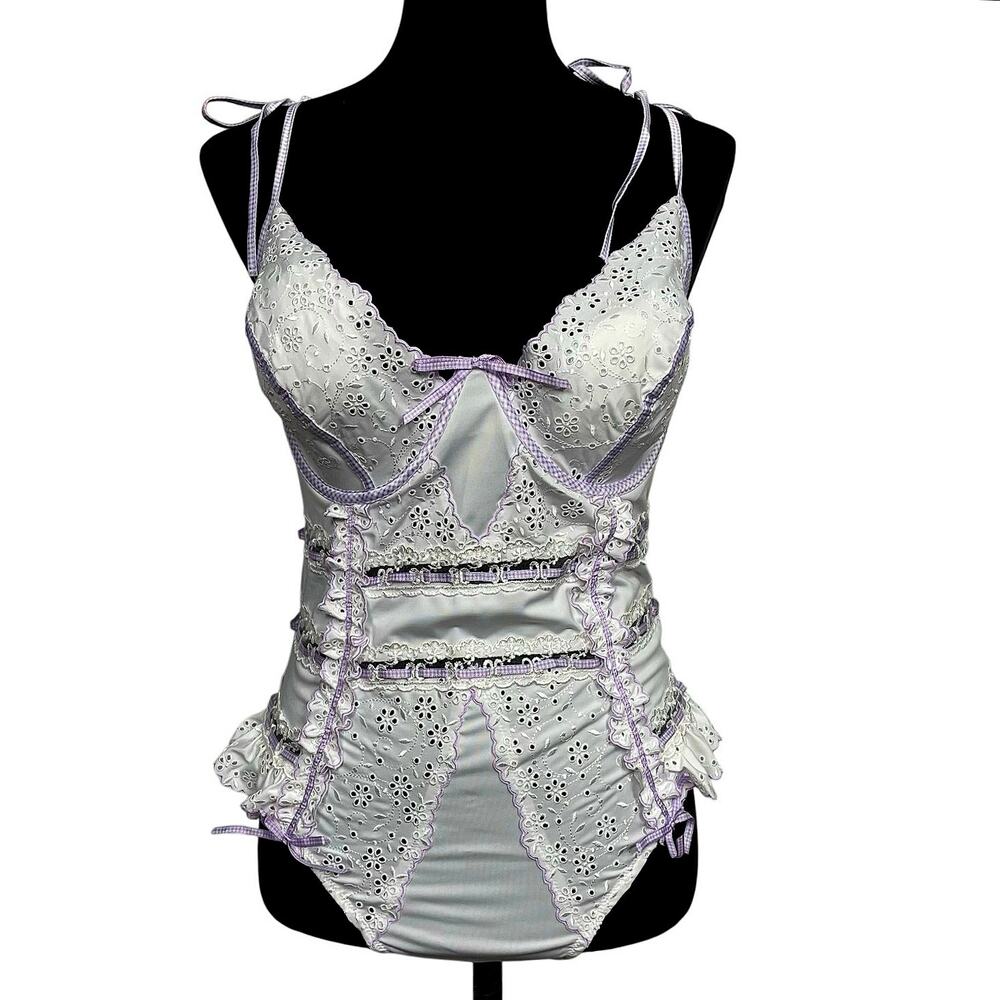 NWT - For Love & Lemons Swirl Eyelet Teddy/Bodysuit